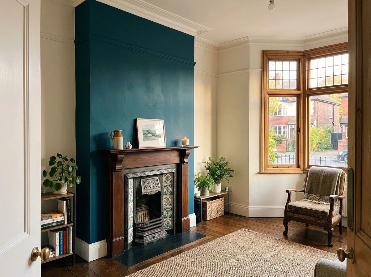 Feature wall painting in Nottingham by Robin Decorators, specialist finish