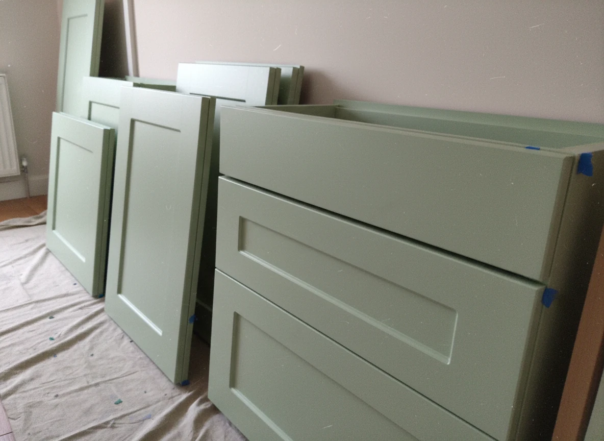 Kitchen cabinet repaint in Nottingham by Robin Decorators