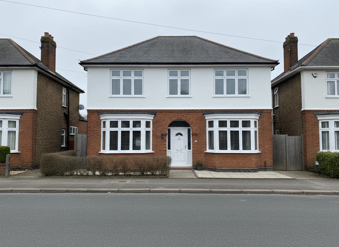 Rendered wall painting in Nottingham